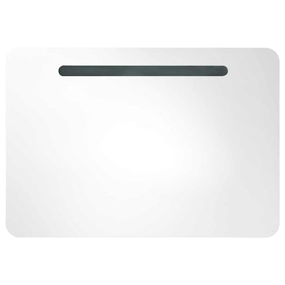 vidaXL LED Bathroom Mirror Cabinet 80x9,5x55 cm