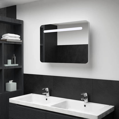 vidaXL LED Bathroom Mirror Cabinet 80x9,5x55 cm