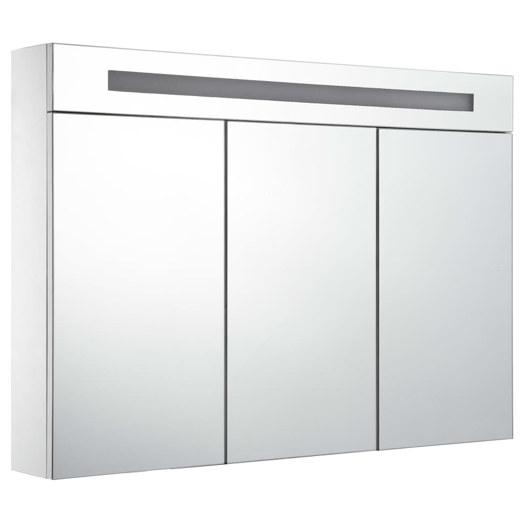 vidaXL LED Bathroom Mirror Cabinet 88x13x62 cm
