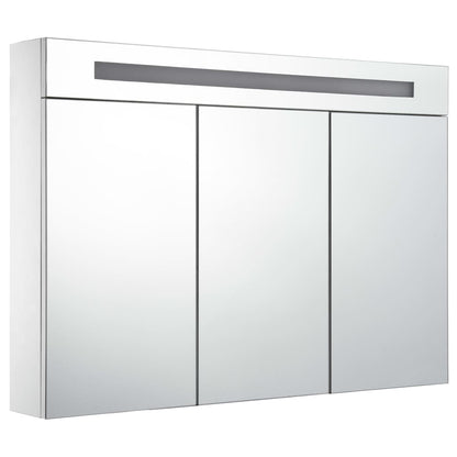 vidaXL LED Bathroom Mirror Cabinet 88x13x62 cm