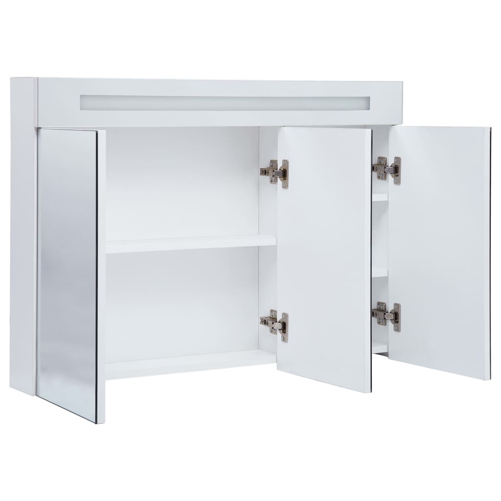vidaXL LED Bathroom Mirror Cabinet 88x13x62 cm