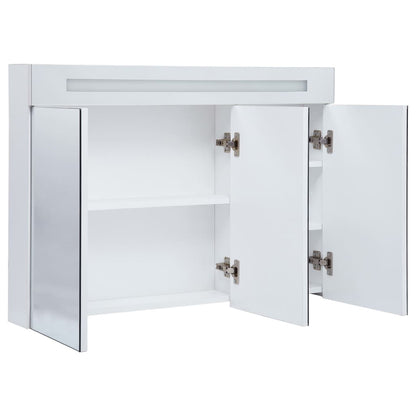 vidaXL LED Bathroom Mirror Cabinet 88x13x62 cm