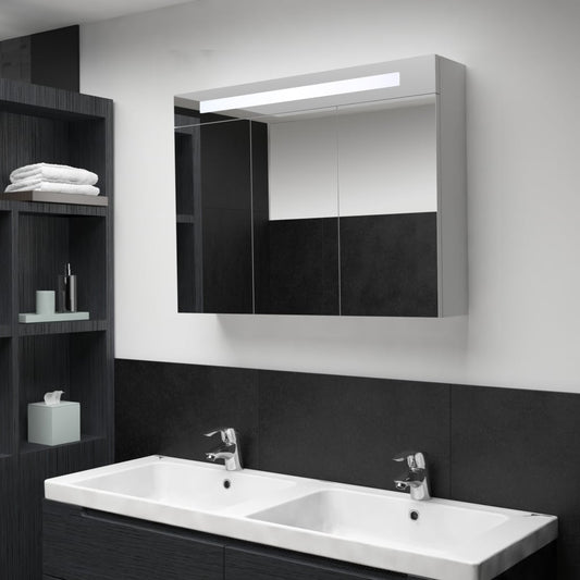 285121 vidaXL LED Bathroom Mirror Cabinet 88x13x62 cm