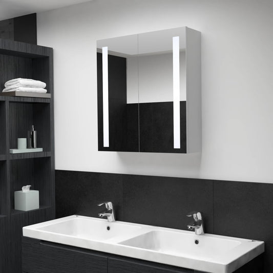 285125 vidaXL LED Bathroom Mirror Cabinet 60x14x62 cm
