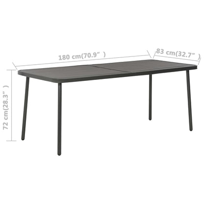 vidaXL Garden Table Dark Grey 180x83x72 cm Steel