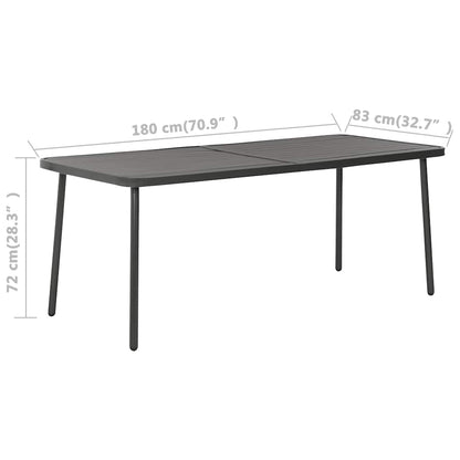 vidaXL Garden Table Dark Grey 180x83x72 cm Steel