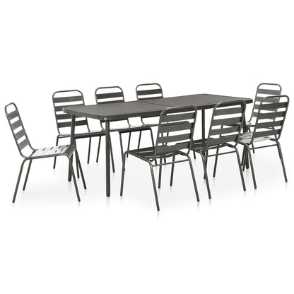vidaXL Dining Set | Dark Grey | E-coated and powder-coated steel | Medium