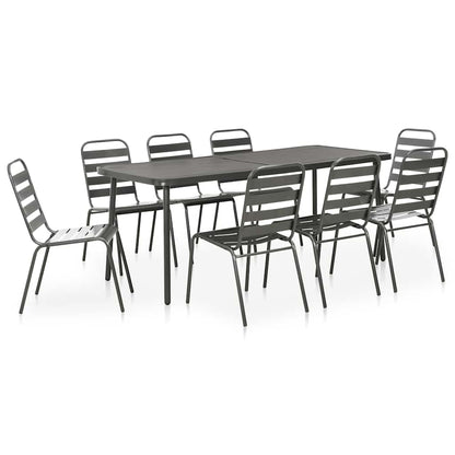 vidaXL Dining Set | Dark Grey | E-coated and powder-coated steel | Medium