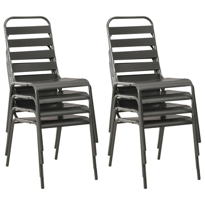 vidaXL Dining Set | Dark Grey | E-coated and powder-coated steel | Medium