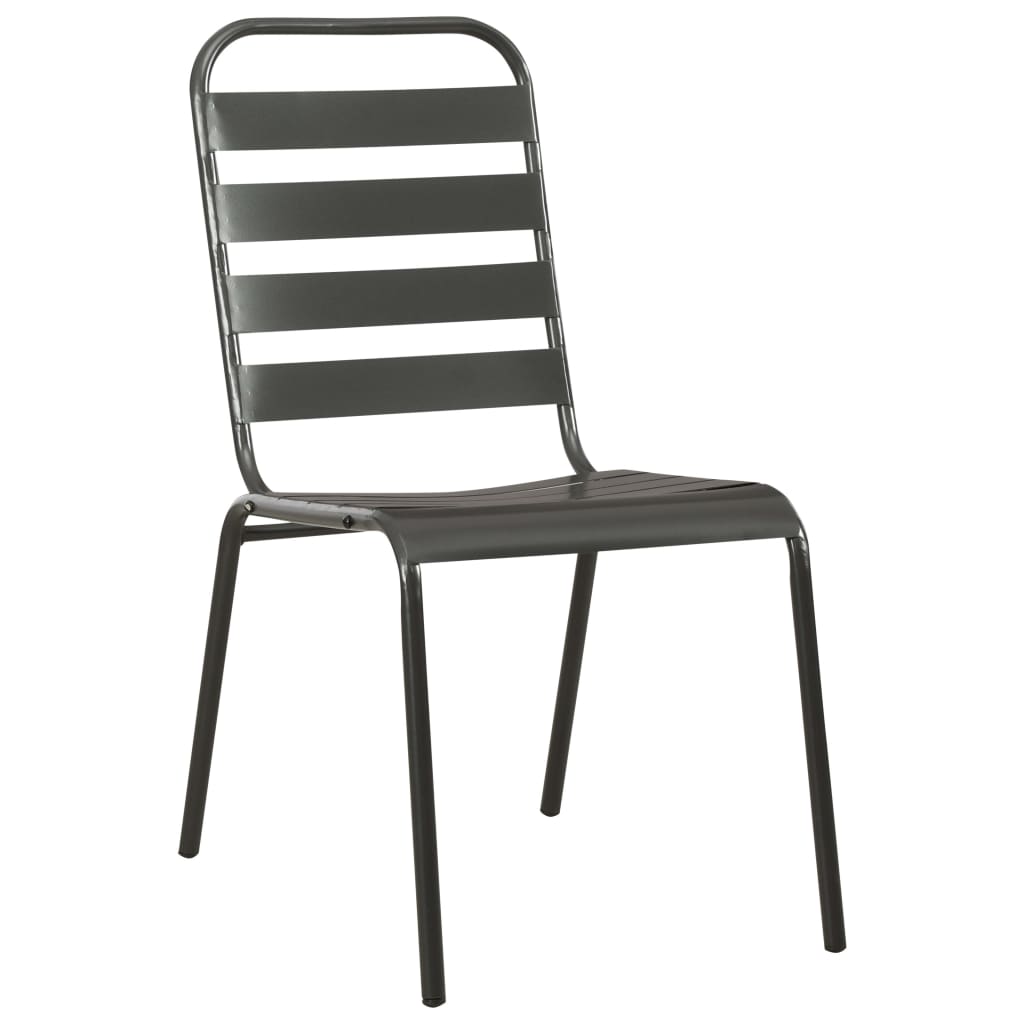 vidaXL Dining Set | Dark Grey | E-coated and powder-coated steel | Medium