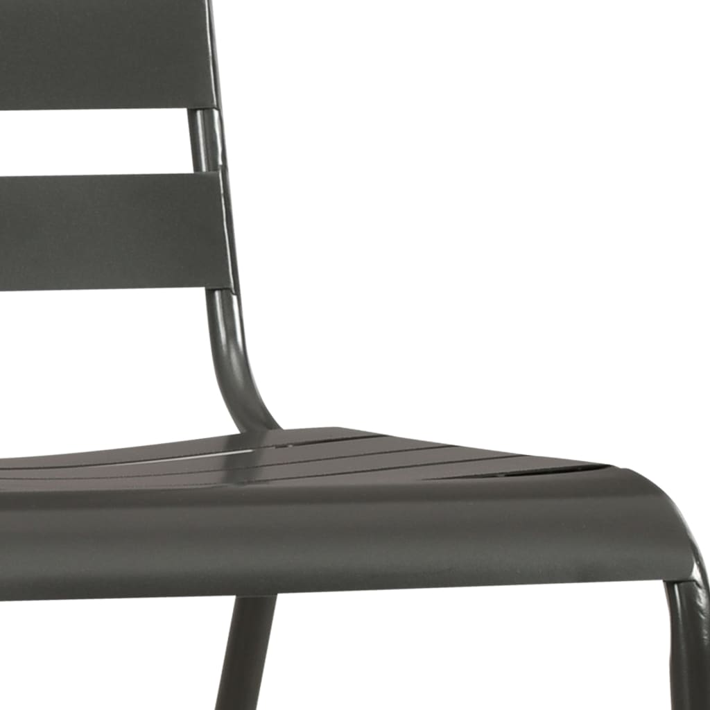 vidaXL Dining Set | Dark Grey | E-coated and powder-coated steel | Medium