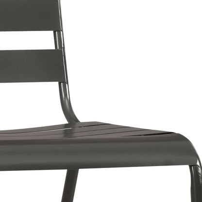 vidaXL Dining Set | Dark Grey | E-coated and powder-coated steel | Medium