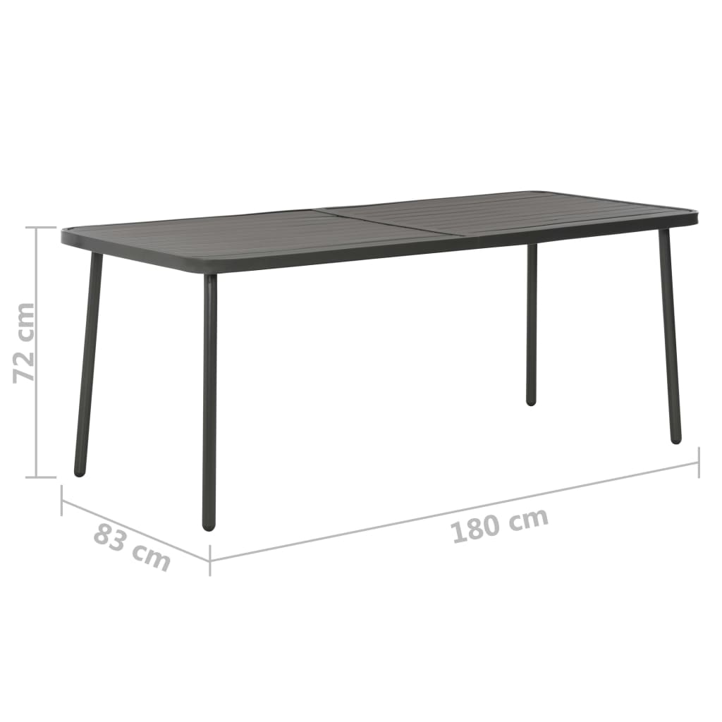 vidaXL Dining Set | Dark Grey | E-coated and powder-coated steel | Medium