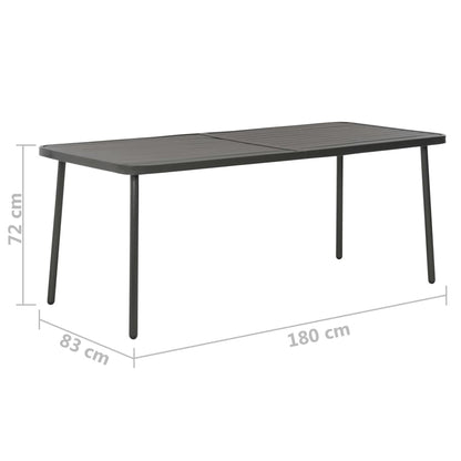 vidaXL Dining Set | Dark Grey | E-coated and powder-coated steel | Medium