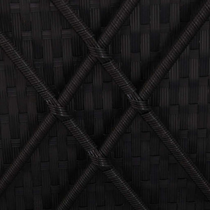 vidaXL Garden Sunloungers Reclining 3 pcs Black Poly rattan