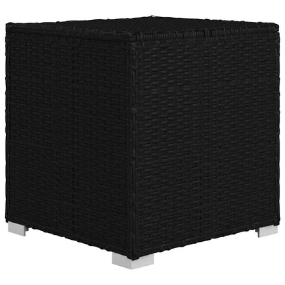 vidaXL Garden Sunloungers Reclining 3 pcs Black Poly rattan