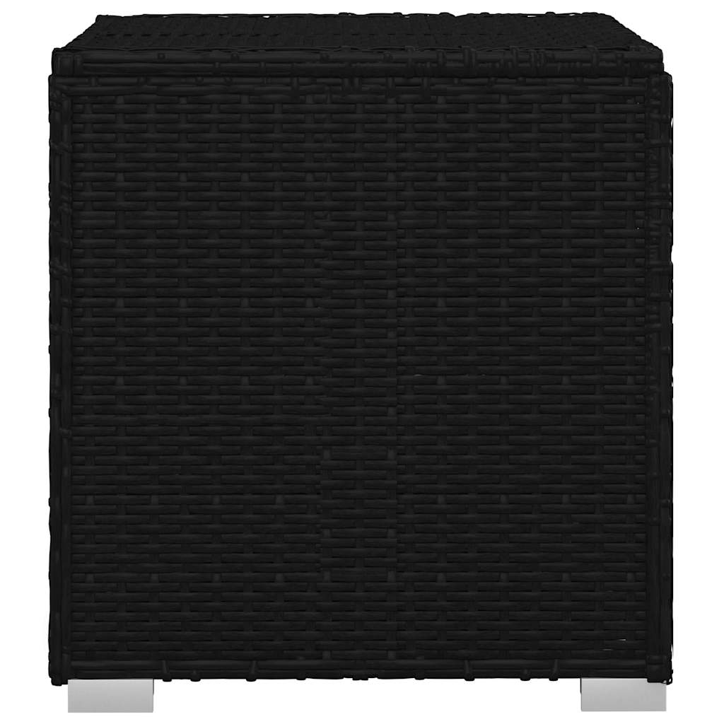 vidaXL Garden Sunloungers Reclining 3 pcs Black Poly rattan