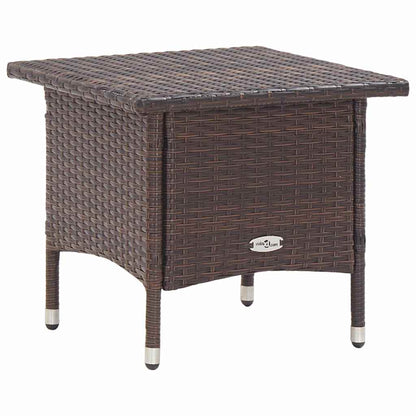 46251 vidaXL Tea Table Brown 50x50x47 cm Poly Rattan