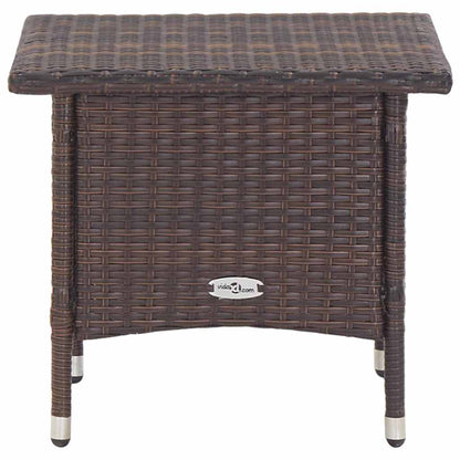 46251 vidaXL Tea Table Brown 50x50x47 cm Poly Rattan