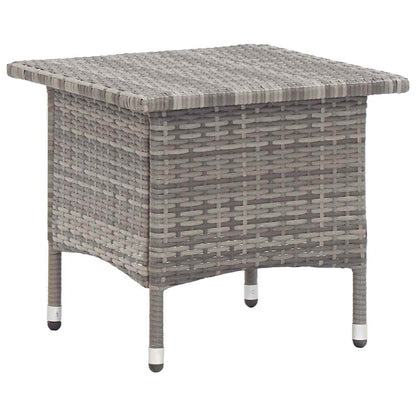 46252 vidaXL Tea Table Grey 50x50x47 cm Poly Rattan