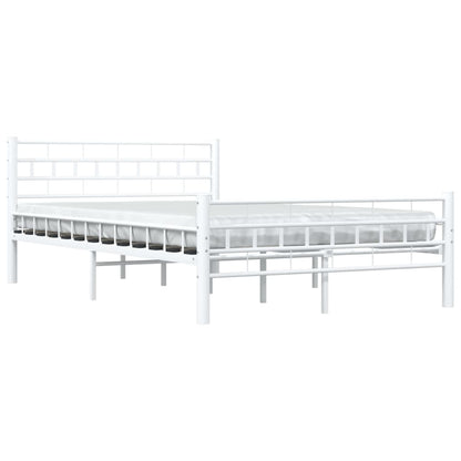 285298 vidaXL Bed Frame White Metal 140x200 cm