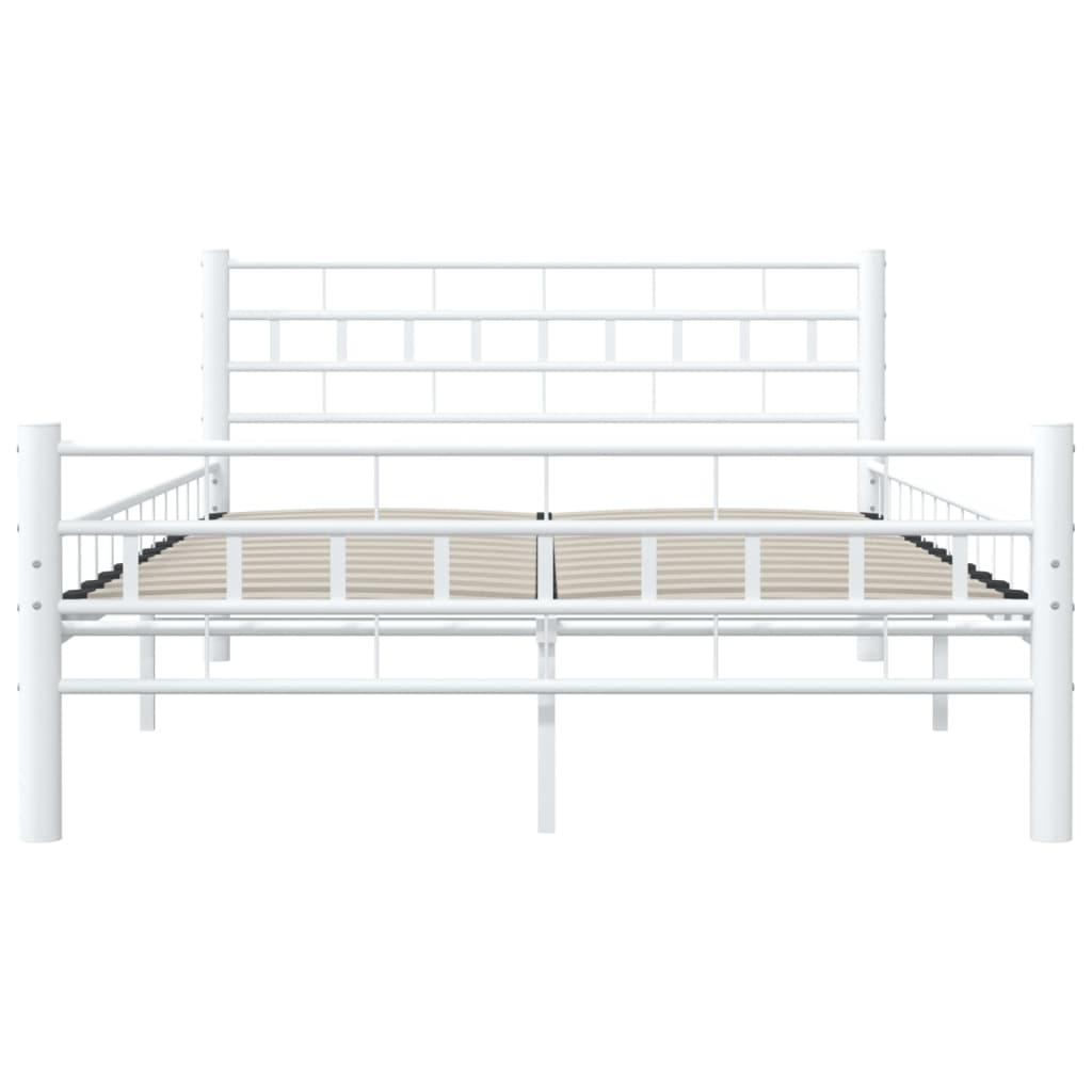 285298 vidaXL Bed Frame White Metal 140x200 cm