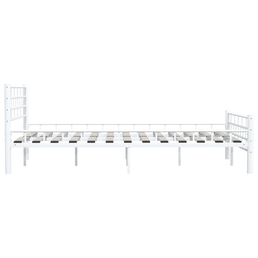285298 vidaXL Bed Frame White Metal 140x200 cm