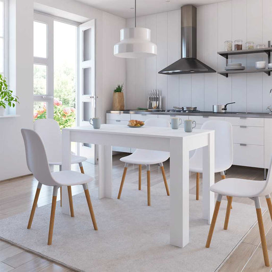vidaXL Dining Table | White | Engineered wood | 120 x 60 x 76 cm | Minimalistic
