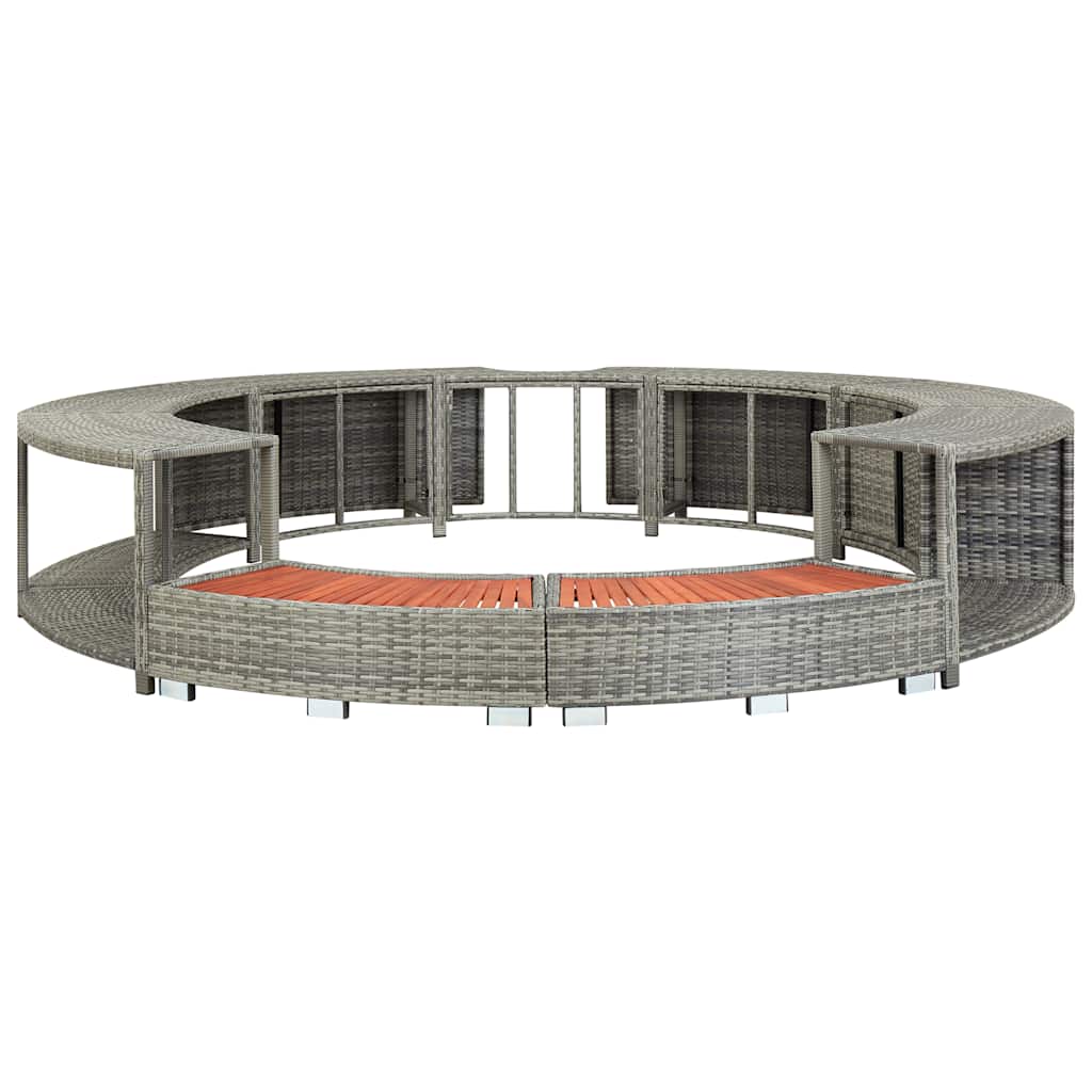 vidaXL Hot Tub Surround Grey Poly Rattan