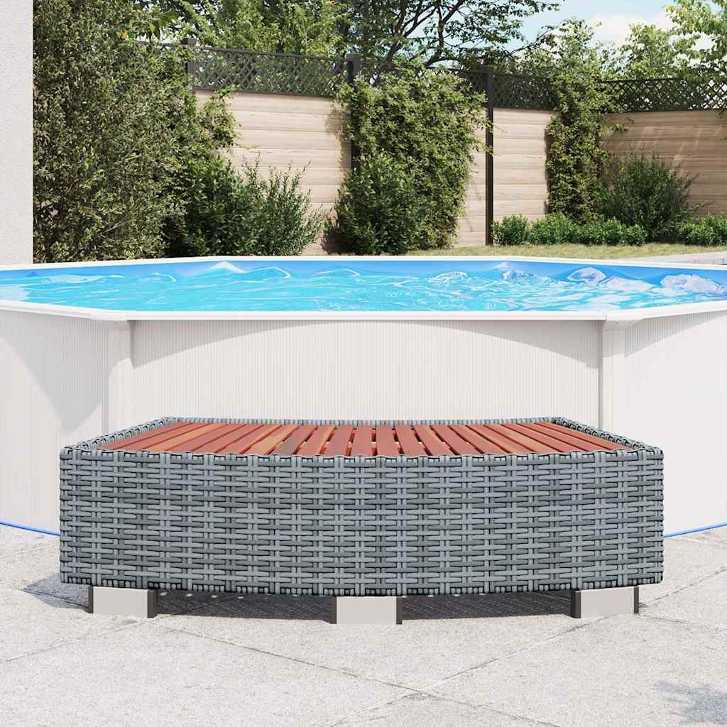 vidaXL Spa Step Grey Poly Rattan 92x45x25 cm