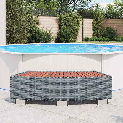 vidaXL Spa Step Grey Poly Rattan 92x45x25 cm