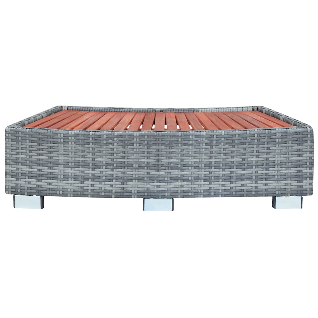vidaXL Spa Step Grey Poly Rattan 92x45x25 cm