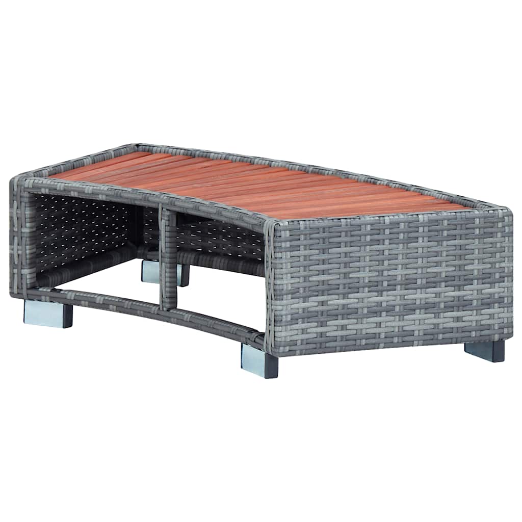 vidaXL Spa Step Grey Poly Rattan 92x45x25 cm