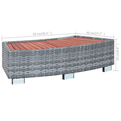 vidaXL Spa Step Grey Poly Rattan 92x45x25 cm