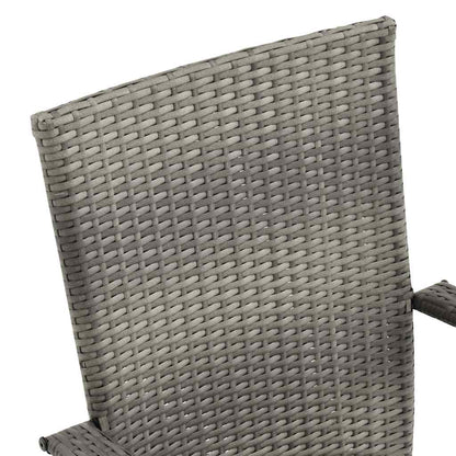 vidaXL Dining Chair | Set of 2 | Grey | Poly Rattan | Standard | Stackable