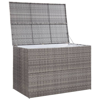 vidaXL Garden Storage Box Grey 150x100x100 cm Poly Rattan