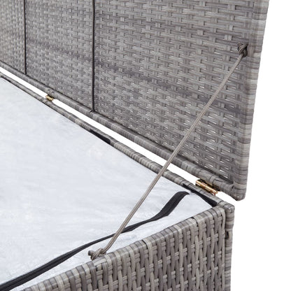 vidaXL Garden Storage Box Grey 150x100x100 cm Poly Rattan