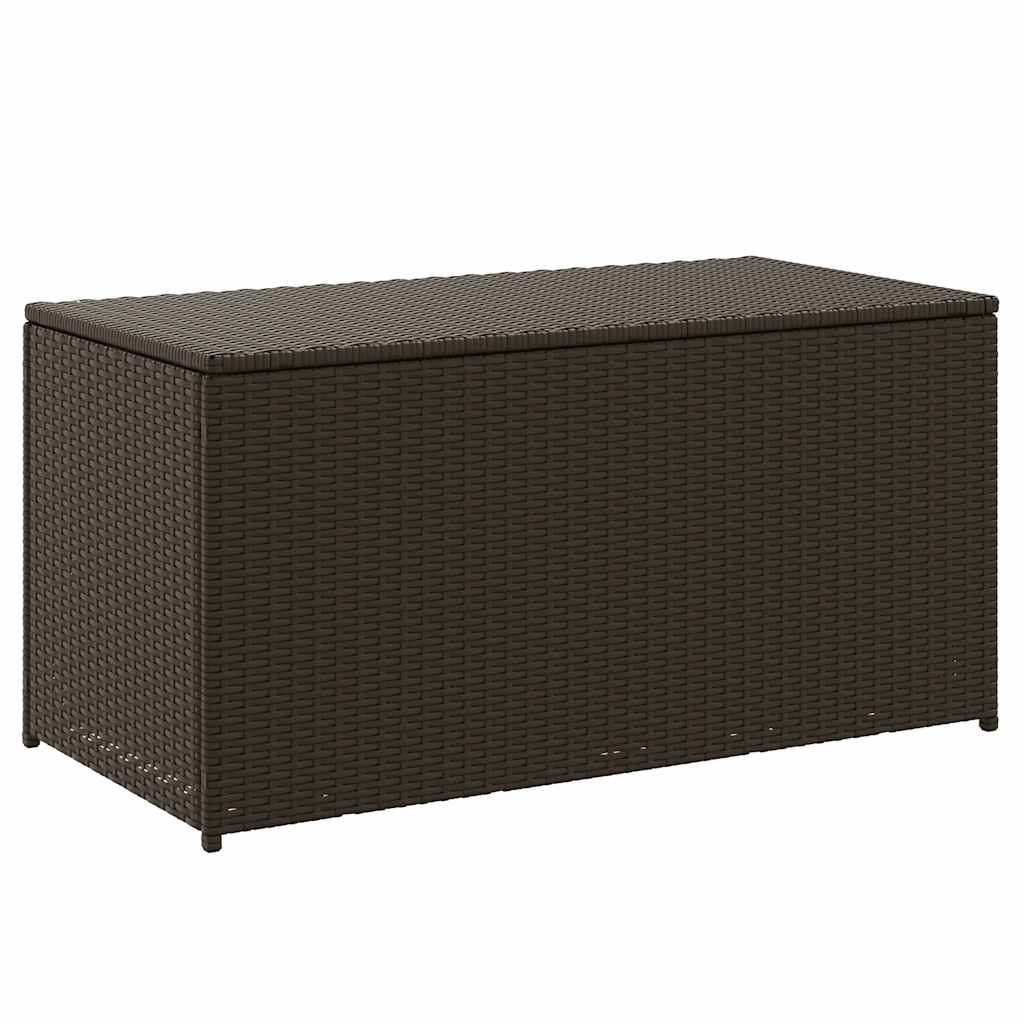 vidaXL Outdoor Storage Box | Brown | Polyethylene rattan, Powder-coated steel