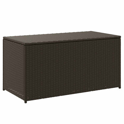 vidaXL Outdoor Storage Box | Brown | Polyethylene rattan, Powder-coated steel