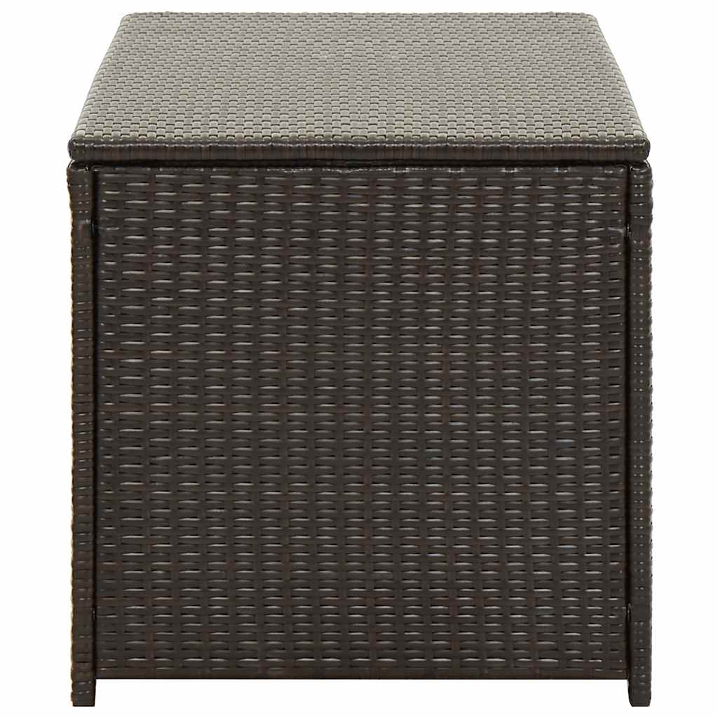 vidaXL Outdoor Storage Box | Brown | Polyethylene rattan, Powder-coated steel