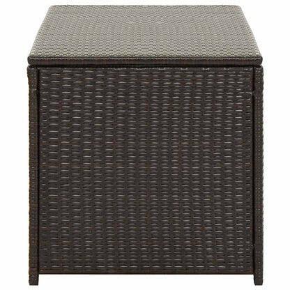 vidaXL Outdoor Storage Box | Brown | Polyethylene rattan, Powder-coated steel