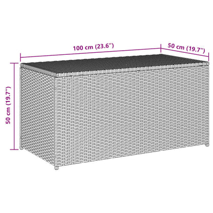 vidaXL Outdoor Storage Box | Brown | Polyethylene rattan, Powder-coated steel