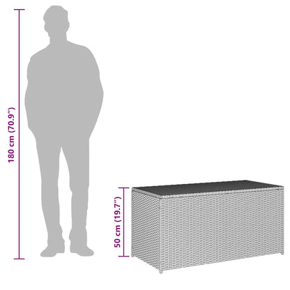vidaXL Outdoor Storage Box | Brown | Polyethylene rattan, Powder-coated steel