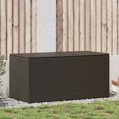 vidaXL Outdoor Storage Box | Brown | Polyethylene rattan, Powder-coated steel