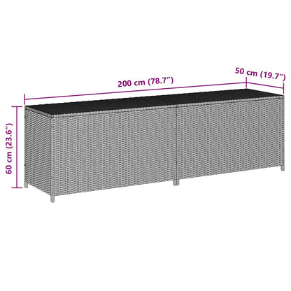 vidaXL Storage Chest | Black | Poly Rattan, Powder-Coated Steel | Large