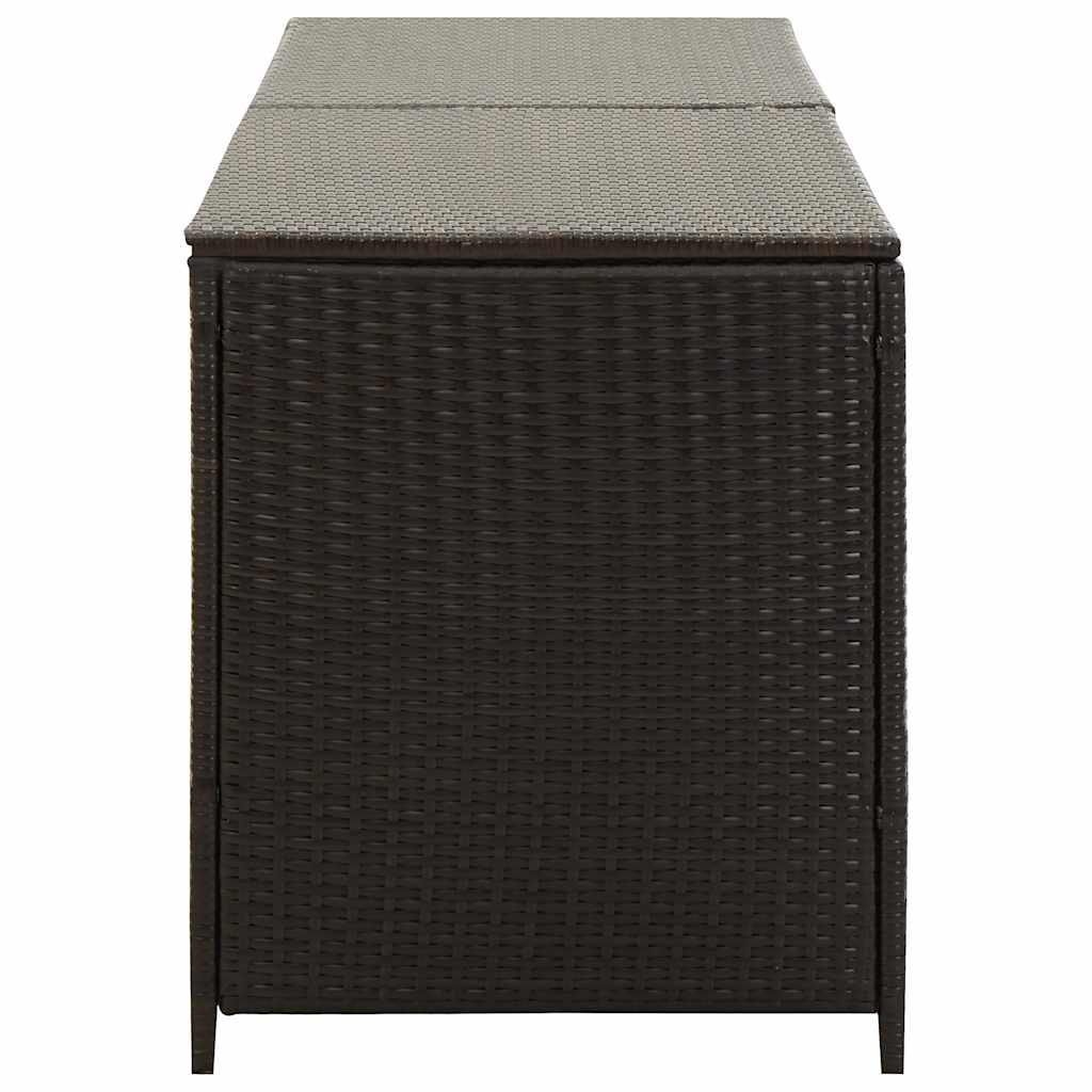 vidaXL Garden Storage Box Poly Rattan 200x50x60 cm Brown