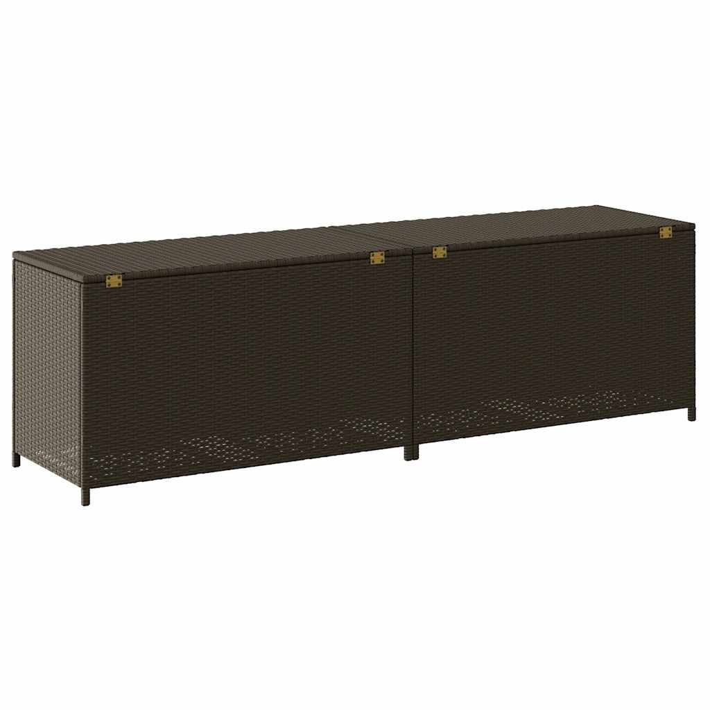 vidaXL Garden Storage Box Poly Rattan 200x50x60 cm Brown
