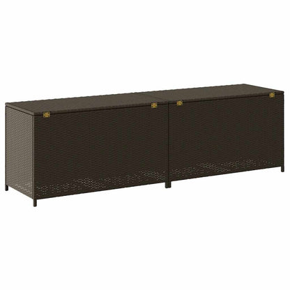 vidaXL Garden Storage Box Poly Rattan 200x50x60 cm Brown