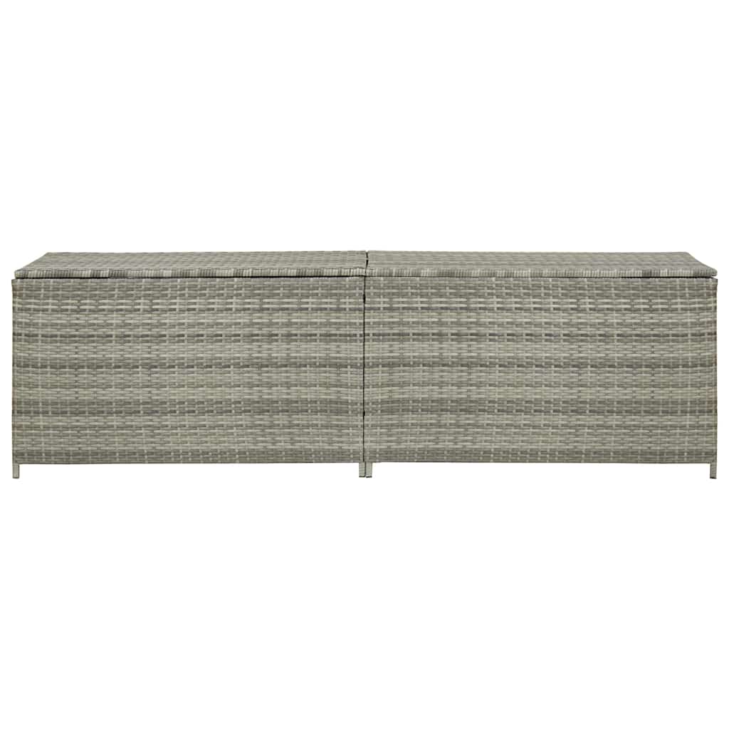 vidaXL Garden Storage Box Poly Rattan 200x50x60 cm Grey