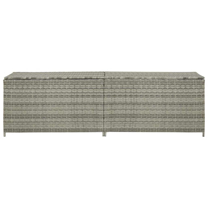 vidaXL Garden Storage Box Poly Rattan 200x50x60 cm Grey